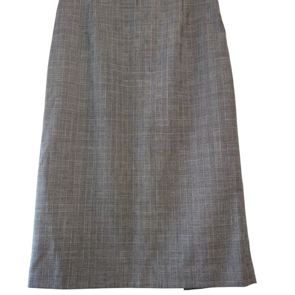 Pendleton Wool Glen Plaid Prince of Wales Check Gray Skirt Tailored Career 6 - Picture 2 of 8